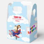 犬飛んでいる飛行機の誕生日パーティー フェイバーボックス (オープン)