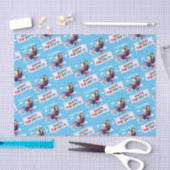 犬飛んでいる飛行機パーソナライズされた誕生日 薄葉紙 (クラフト)