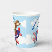 犬飛んでいる飛行機子供の誕生日パーティー 紙コップ (右)