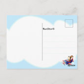 犬飛んでいる飛行機誕生日葉書 ポストカード (裏面)