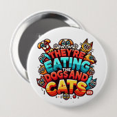 犬食べと猫のボタン 缶バッジ (正面&裏面)