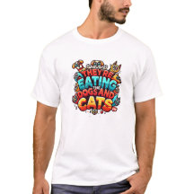 犬食べと猫のTシャツ