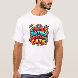 犬食べと猫のTシャツ Tシャツ