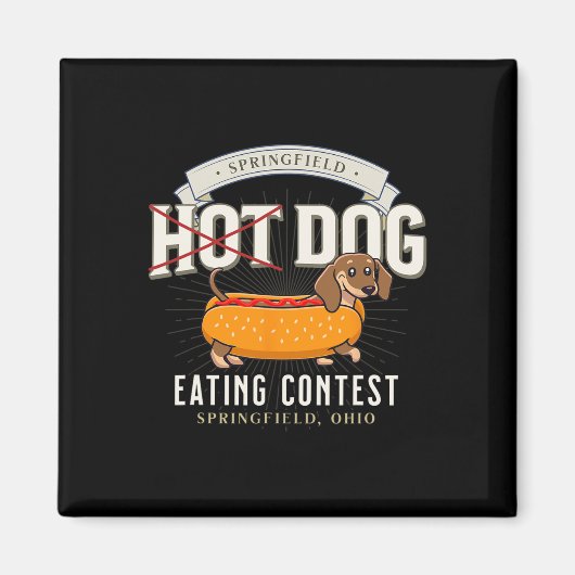犬食べのオハイオ州スプリングフィールド マグネット (正面)