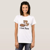 犬食べのピザ Tシャツ (正面フル)