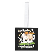 犬食べの宿題 – 学のドイツ語引用文 キューブオーナメント (正面)