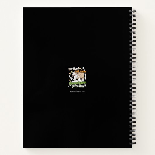 犬食べの宿題 – 学のドイツ語引用文 ノートブック (裏面)