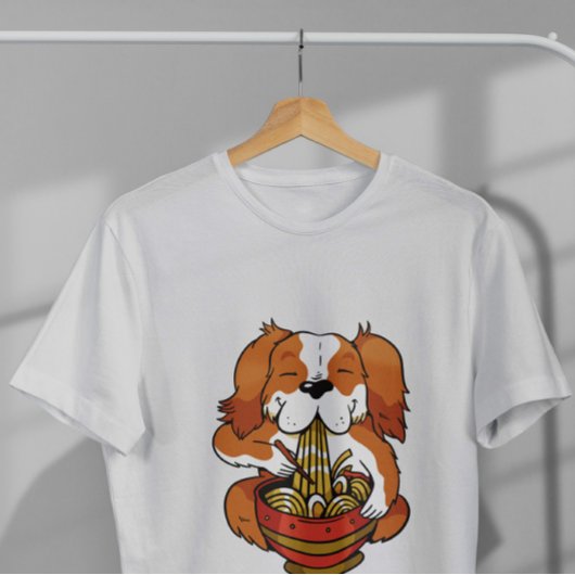 犬食べラーメン Tシャツ