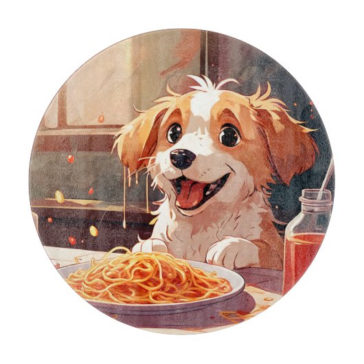 犬食べ物のスパゲティ カッティングボード (正面)