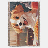 犬食べ物のスパゲティ スローブランケット (正面縦)