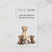 犬飼育者トレーナーラブラドールレトリバーQRコード 名刺 (正面)