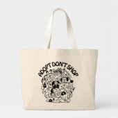 犬養子縁組レスキュー用トートバッグ ラージトートバッグ (正面)