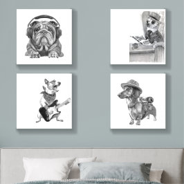 犬魅力的のアートコレクション フォームコアフォトタイル