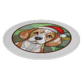 犬魅力的の応援:ベーグルをテーマにしたクリスマス カッティングボード (角)