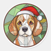 犬魅力的の応援:ベーグルをテーマにしたクリスマス ラウンドシール (正面)