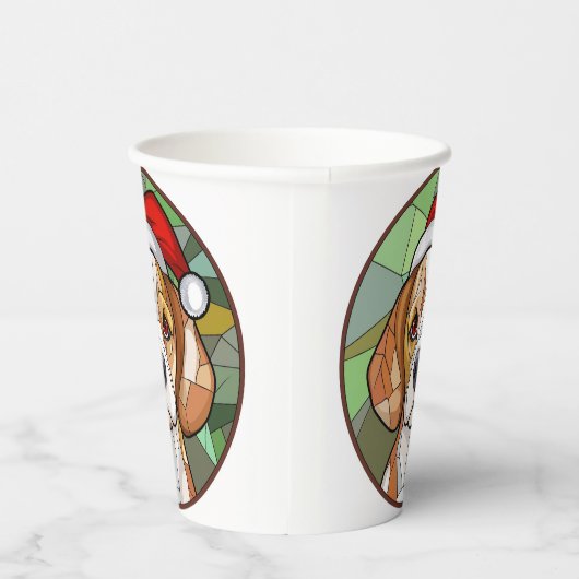 犬魅力的の応援：ベーグルをテーマにしたクリスマス 紙コップ (右)