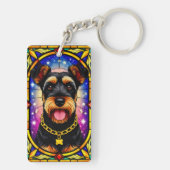 犬鮮やかのステンドグラスポートレート キーホルダー (裏面)