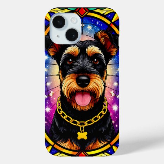 犬鮮やかのステンドグラスポートレート Case-Mate iPhoneケース (裏面)