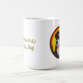 犬鮮やか図解入りの、写真付きののポートレート コーヒーマグカップ (中央)