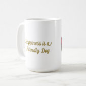 犬鮮やか図解入りの、写真付きののポートレート コーヒーマグカップ (正面左)