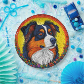 犬鮮やか図解入りの、写真付きののポートレート ペーパープレート (パーティー)