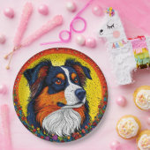 犬鮮やか図解入りの、写真付きののポートレート ペーパープレート (パーティー)