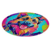 犬鮮やか犬：幸せな子犬の愛 カッティングボード (角)