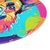 犬鮮やか犬：幸せな子犬の愛 カッティングボード (角)