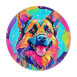 犬鮮やか犬：幸せな子犬の愛 カッティングボード