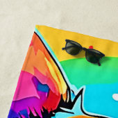 犬鮮やか犬：幸せな子犬の愛 ビーチタオル (インサイチュ)