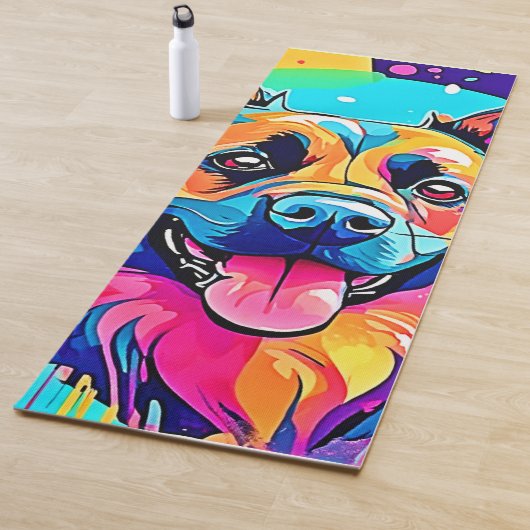 犬鮮やか犬：幸せな子犬の愛 ヨガマット (インサイチュ)