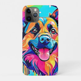 犬鮮やか犬：幸せな子犬の愛 iPhone 11 PROケース