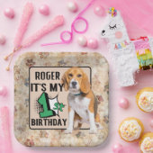 犬1歳パーソナライズされたの誕生日パーティー紙プレート ペーパープレート (パーティー)