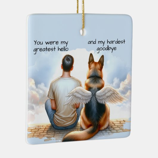 犬10代のと少年の記念碑 セラミックオーナメント (右)