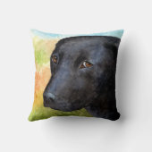 犬115ブラックラブラドールピローケース クッション (裏面)