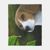 犬116のビーグル犬 フリースブランケット (正面)