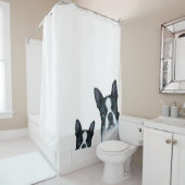 犬128のボストンテリア シャワーカーテン (インサイチュ)