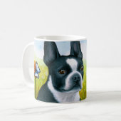 犬134ボストンテリアバタフライ コーヒーマグカップ (正面左)