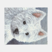 犬137 Westie フリースブランケット (正面(横))