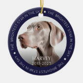犬2写真記念ペット セラミックオーナメント (正面)