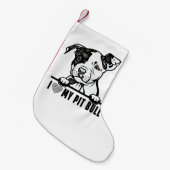 犬365ピットブルドッグ – 私は私のペットかわいいピットブル スモールクリスマスストッキング (正面 (吊り時))