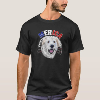 犬365メリカ・ピ素晴らしレネー犬アメリカ国旗U Tシャツ