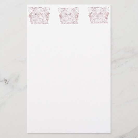 犬4のスケッチ、文房具 便箋 (正面)