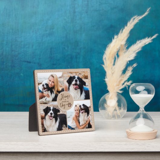 犬4の写真ホームは私の犬がの色であるカスタム場所 フォトプラーク (インサイチュ)