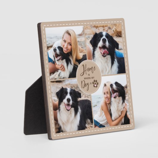 犬4の写真ホームは私の犬がの色であるカスタム場所 フォトプラーク (正面)