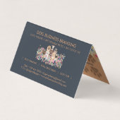 犬8型の子犬と花ネイビーブラウン 名刺 (裏面)