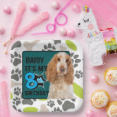 犬8歳パーソナライズされたの誕生日パーティー紙プレート ペーパープレート (パーティー)