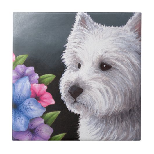 犬82 Westie タイル (正面)