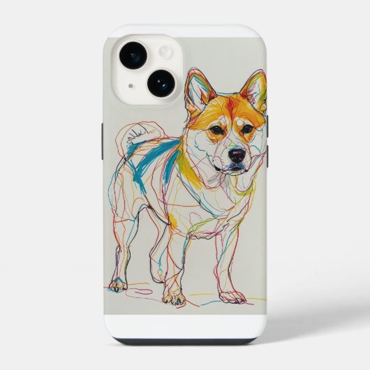 犬,いろいろな色 iPhoneケース (裏面)