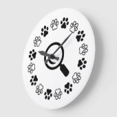 犬、ふくらみを見つける ラージ壁時計 (傾斜)